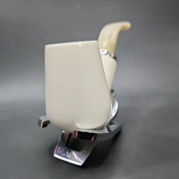 MBSD Meerschaum Silver Reverse Calabash Brandy Block Meerschaum Pipe - Image 4