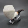 MBSD Meerschaum Deluxe Rusticated Rhodesian Block Meerschaum Pipe, Briar-Mortise, 9mm - Image 4