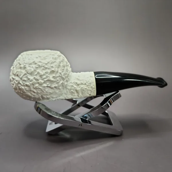 320 Inspired Rusticated Author Estate Block Meerschaum Pipe, Unsmoked - Image 4