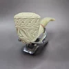 MBSD Meerschaum Deluxe Floral Rhodesian Block Meerschaum Pipe, Briar-Mortise, 9mm - Image 4
