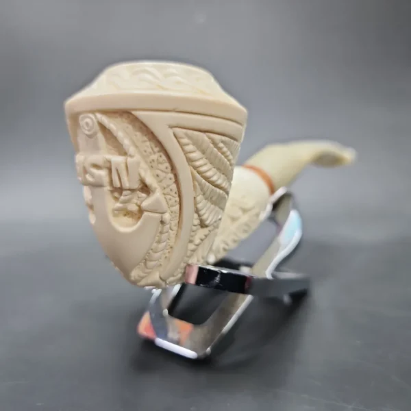 MBSD Meerschaum Deluxe US Navy Block Meerschaum Pipe, Briar-Mortise - Image 4
