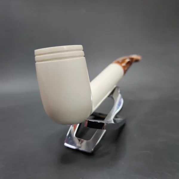 MBSD Meerschaum Deluxe Liverpool Block Meerschaum Pipe, Briar-Mortise - Image 5