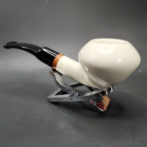 MBSD Meerschaum Deluxe Danish Dublin Block Meerschaum Pipe, Briar-Mortise, 9mm - Image 5