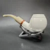 MBSD Meerschaum Deluxe Apple Block Meerschaum Pipe, Briar-Mortise - Image 5