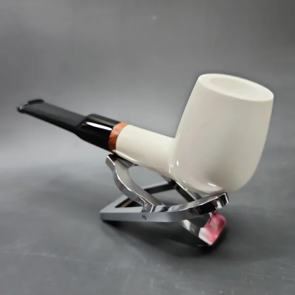 MBSD Meerschaum Deluxe Billiard Block Meerschaum Pipe, Briar-Mortise - Image 5