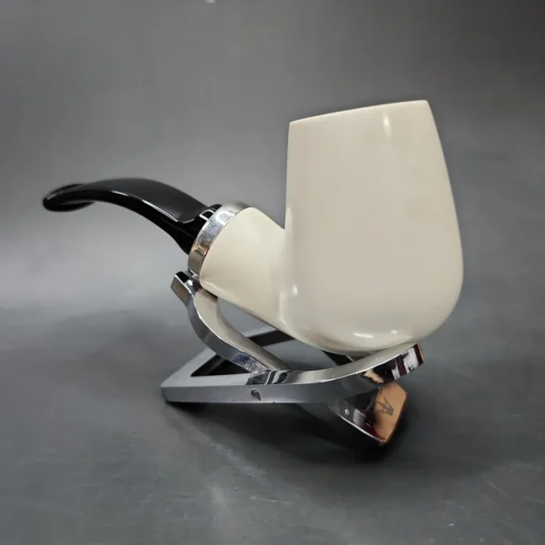 MBSD Meerschaum Silver Reverse Calabash Bent Brandy Block Meerschaum Pipe - Image 5