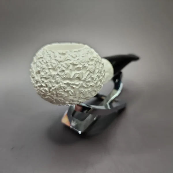 320 Inspired Rusticated Author Estate Block Meerschaum Pipe, Unsmoked - Image 5