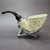 MBSD Meerschaum Silver Reverse Calabash Floral Dublin Block Meerschaum Pipe, New - Image 5