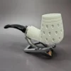 MBSD Meerschaum Silver Reverse Calabash Lattice Brandy Block Meerschaum Pipe, New - Image 5