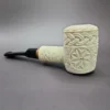 MBSD Meerschaum Deluxe Floral Poker Block Meerschaum Pipe, Briar-Mortise, 9mm - Image 5