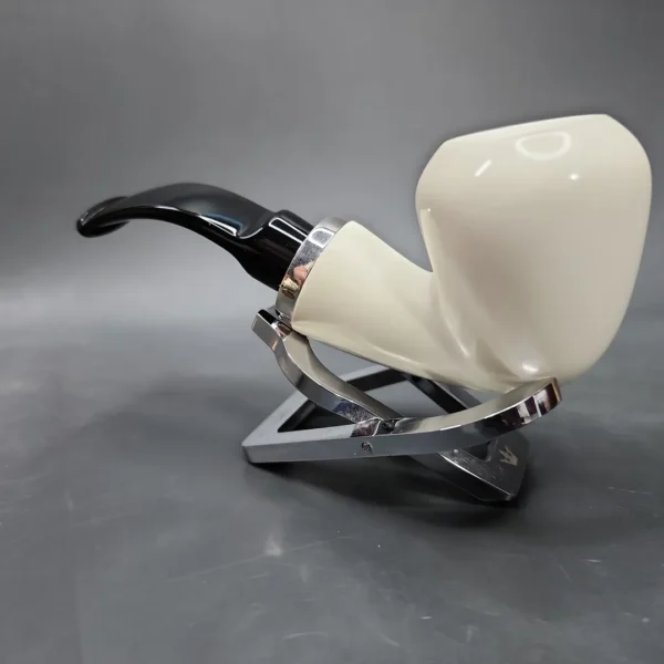 MBSD Meerschaum Silver Reverse Calabash Acorn Block Meerschaum Pipe - Image 5
