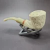 MBSD Meerschaum Deluxe Floral Rhodesian Block Meerschaum Pipe, Briar-Mortise, 9mm - Image 5