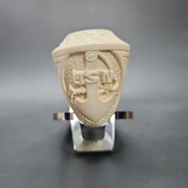 MBSD Meerschaum Deluxe US Navy Block Meerschaum Pipe, Briar-Mortise - Image 5
