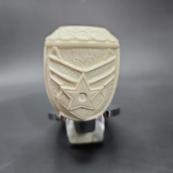 MBSD Meerschaum Deluxe US Air Force Block Meerschaum Pipe, Briar-Mortise - Image 5