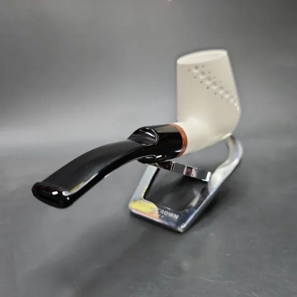 MBSD Meerschaum Deluxe Bent Brandy Block Meerschaum Pipe, Briar-Mortise - Image 6
