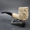 MBSD Meerschaum Deluxe US Seal Carved Block Meerschaum Pipe, Briar-Mortise, 9mm - Image 6