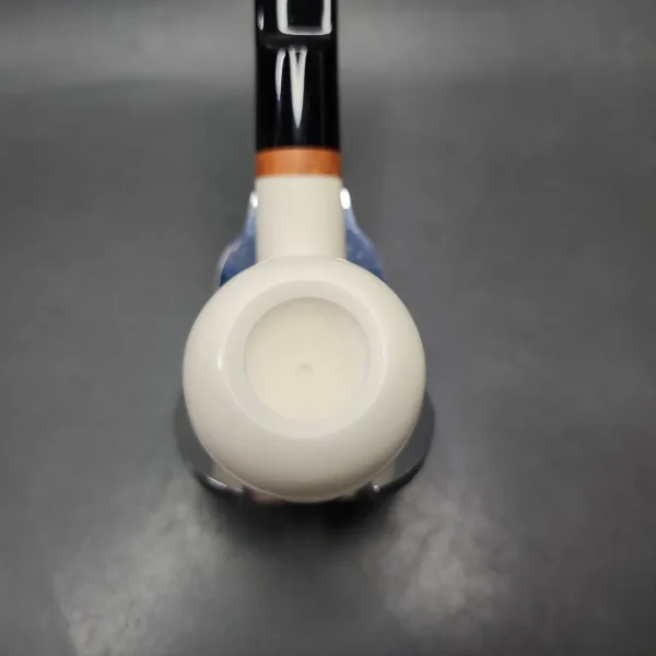 MBSD Meerschaum Deluxe Pear Block Meerschaum Pipe, Briar-Mortise, 9mm - Image 6