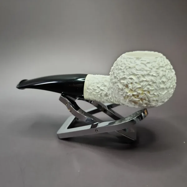 320 Inspired Rusticated Author Estate Block Meerschaum Pipe, Unsmoked - Image 6