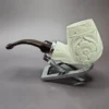 MBSD Meerschaum Silver Reverse Calabash Floral Brandy Block Meerschaum Pipe, New - Image 6