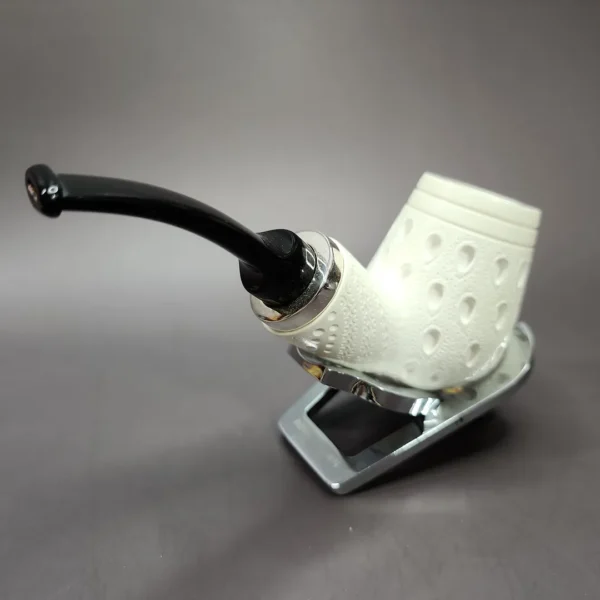 MBSD Meerschaum Silver Reverse Calabash Lattice Brandy Block Meerschaum Pipe, New - Image 6