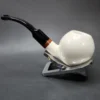 MBSD Meerschaum Deluxe Bent Ball Block Meerschaum Pipe, Briar-Mortise - Image 7