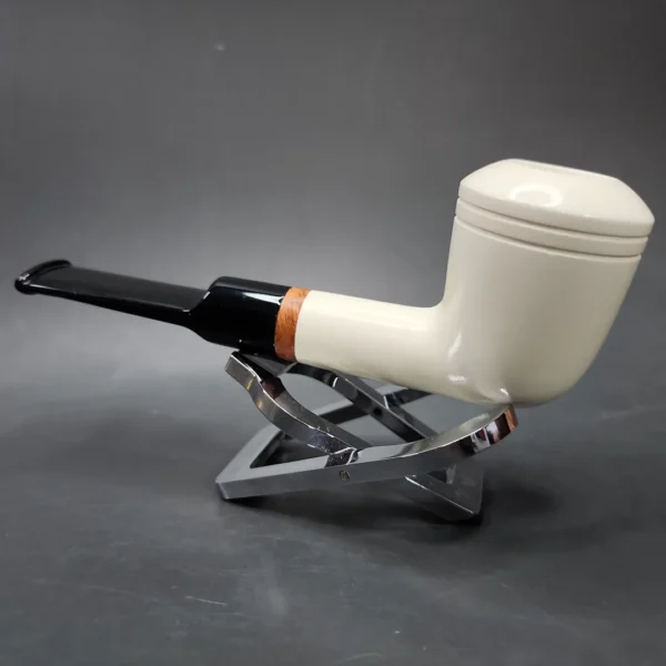 MBSD Meerschaum Deluxe Stack Rhodesian Block Meerschaum Pipe, Briar-Mortise - Image 7