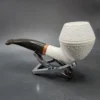 MBSD Meerschaum Deluxe Rusticated Rhodesian Block Meerschaum Pipe, Briar-Mortise, 9mm - Image 7
