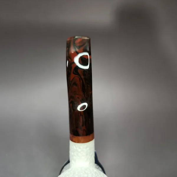 MBSD Meerschaum Deluxe Bent Ball Block Meerschaum Pipe, Briar-Mortise, 9mm - Image 7