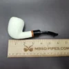MBSD Meerschaum Deluxe Bent Pear Block Meerschaum Pipe, Briar-Mortise, 9mm - Image 7