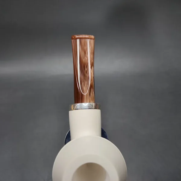 MBSD Meerschaum Silver Reverse Calabash Rhodesian Block Meerschaum Pipe - Image 7