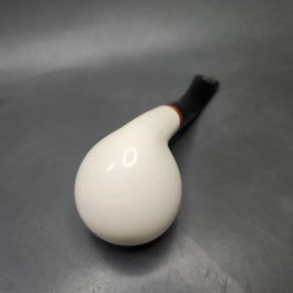 MBSD Meerschaum Deluxe Bent Ball Block Meerschaum Pipe, Briar-Mortise - Image 8