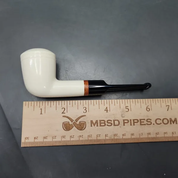 MBSD Meerschaum Deluxe Stack Rhodesian Block Meerschaum Pipe, Briar-Mortise - Image 8