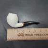 MBSD Meerschaum Deluxe Rusticated Rhodesian Block Meerschaum Pipe, Briar-Mortise, 9mm - Image 8