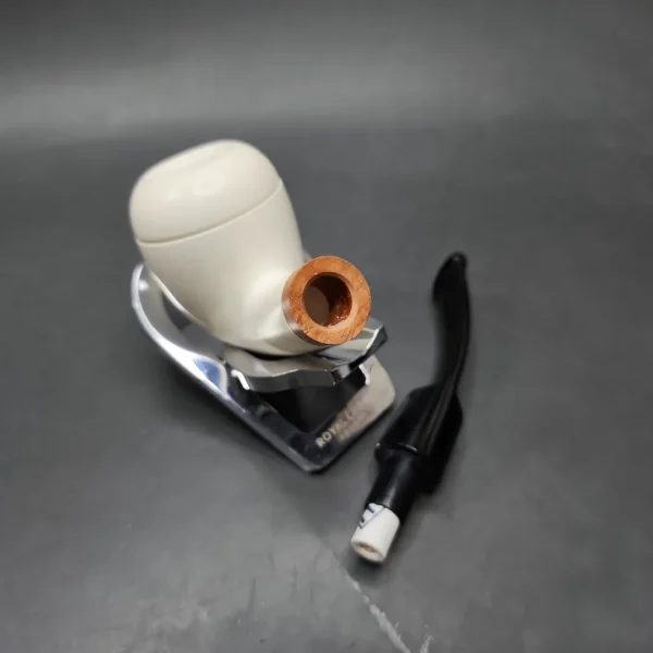 MBSD Meerschaum Deluxe Pear Block Meerschaum Pipe, Briar-Mortise, 9mm - Image 8