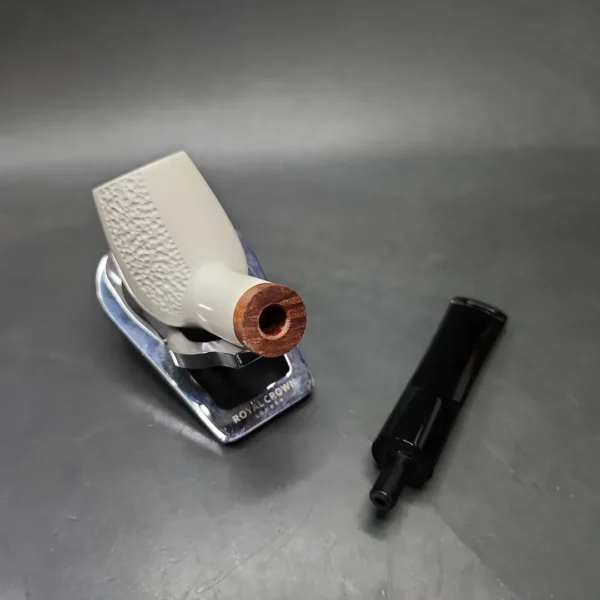 MBSD Meerschaum Deluxe Billiard Block Meerschaum Pipe, Briar-Mortise - Image 8
