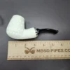 MBSD Meerschaum Silver Reverse Calabash Lattice Brandy Block Meerschaum Pipe, New - Image 8