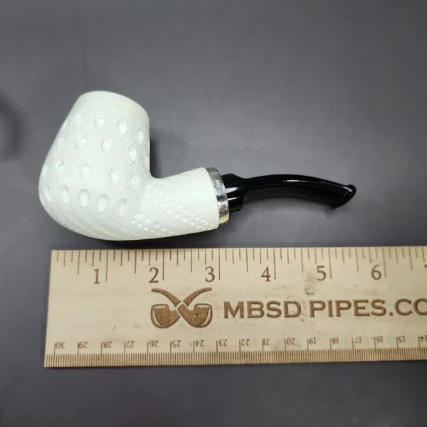 MBSD Meerschaum Silver Reverse Calabash Lattice Brandy Block Meerschaum Pipe, New - Image 8