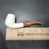 MBSD Meerschaum Deluxe Bent Billiard Block Meerschaum Pipe, Briar-Mortise - Image 8