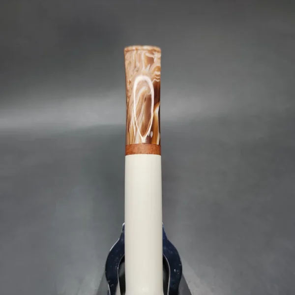 MBSD Meerschaum Deluxe Liverpool Block Meerschaum Pipe, Briar-Mortise - Image 9