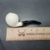 MBSD Meerschaum Deluxe Bent Ball Block Meerschaum Pipe, Briar-Mortise - Image 9