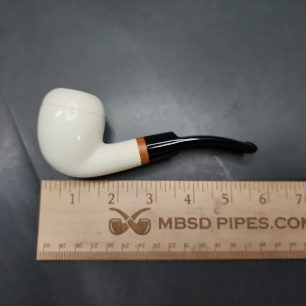 MBSD Meerschaum Deluxe Pear Block Meerschaum Pipe, Briar-Mortise, 9mm - Image 9