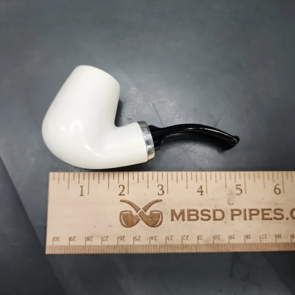 MBSD Meerschaum Silver Reverse Calabash Bent Brandy Block Meerschaum Pipe - Image 9