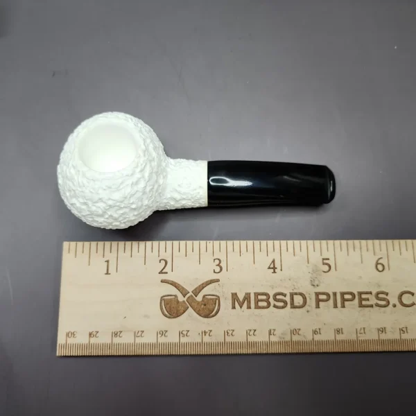 320 Inspired Rusticated Author Estate Block Meerschaum Pipe, Unsmoked - Image 9