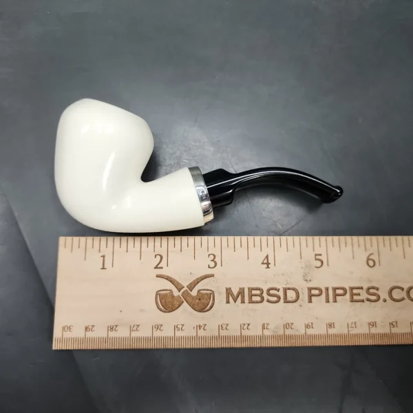 MBSD Meerschaum Silver Reverse Calabash Acorn Block Meerschaum Pipe - Image 9