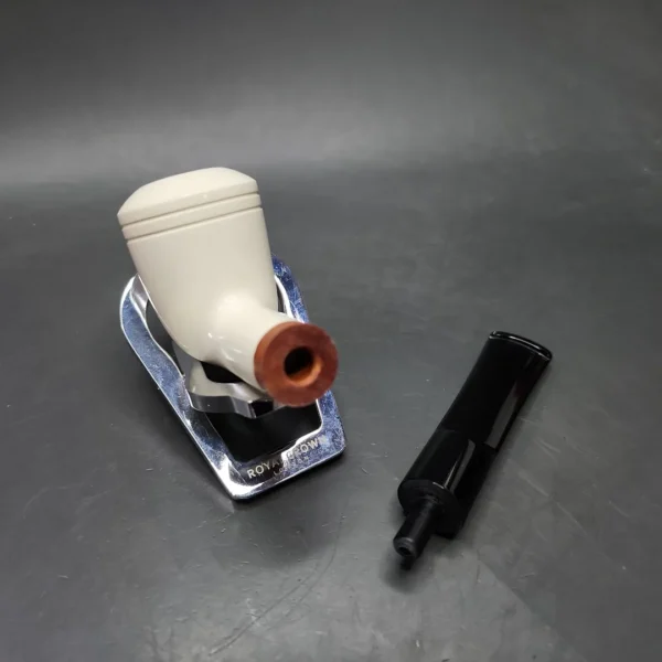 MBSD Meerschaum Deluxe Stack Rhodesian Block Meerschaum Pipe, Briar-Mortise - Image 10
