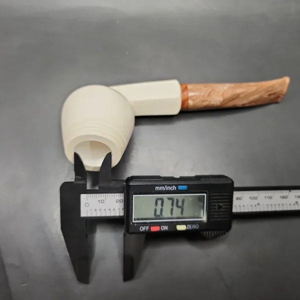 MBSD Meerschaum Deluxe Smooth Cutty Block Meerschaum Pipe, Briar-Mortise, 9mm - Image 10