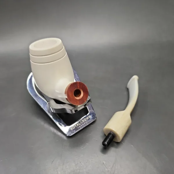 MBSD Meerschaum Deluxe Bent Brandy Block Meerschaum Pipe, Briar-Mortise - Image 10