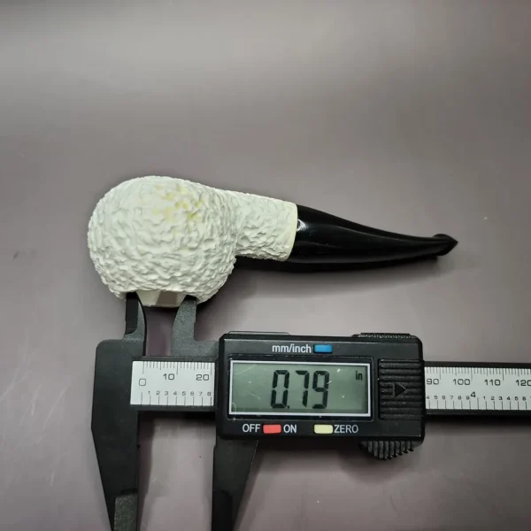 320 Inspired Rusticated Author Estate Block Meerschaum Pipe, Unsmoked - Image 10