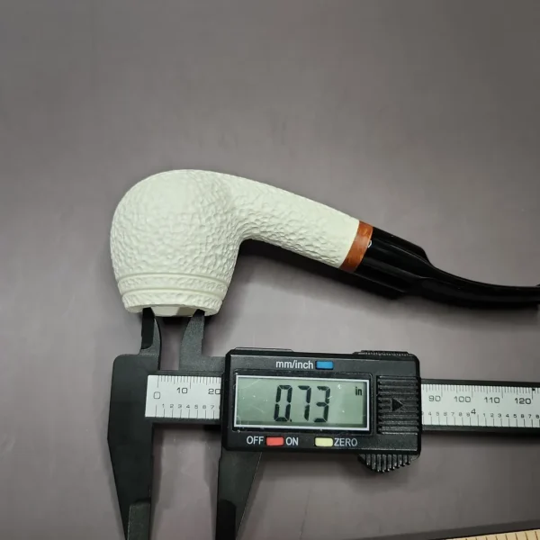 MBSD Meerschaum Deluxe Rusticated Apple Block Meerschaum Pipe, Briar-Mortise, 9mm - Image 10