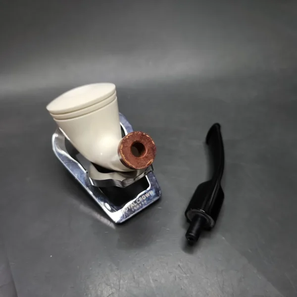 MBSD Meerschaum Deluxe Bent Dublin Block Meerschaum Pipe, Briar-Mortise - Image 10